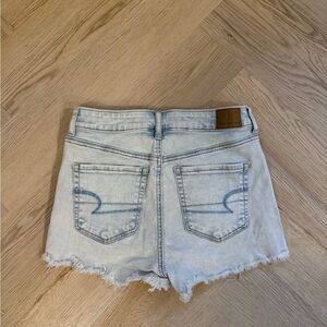 American Eagle Outfitters Light Wash Frayed Denim Shorts